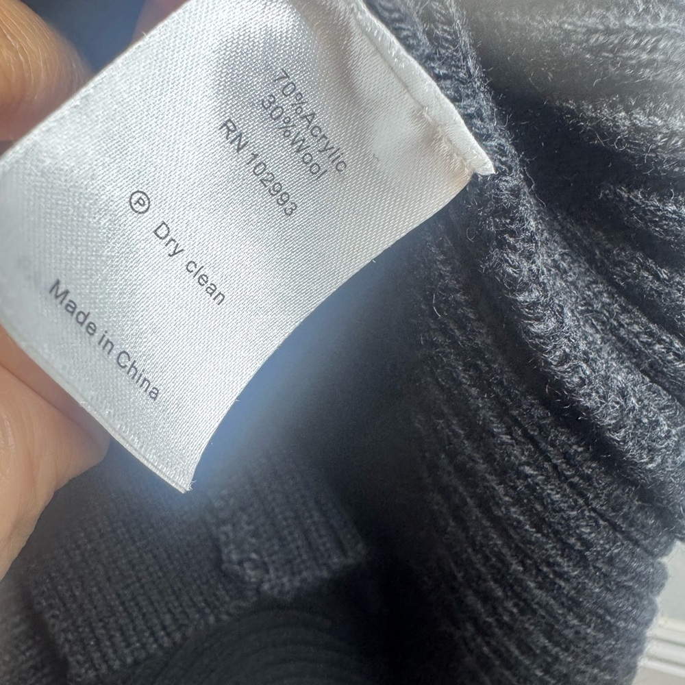 Black Ribbed Button-Up Cardigan Dress - Picture 7 of 7